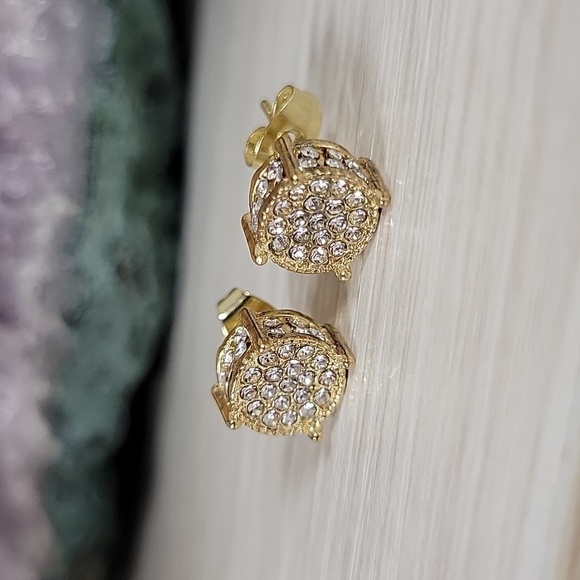 Hip Hop CZ Stud Earrings, unisex - Picture 3 of 8